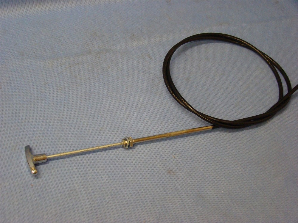 T Handle PULL Cable 60" 5 FT Choke Control Cable Universal CHROME Non Lock Braid