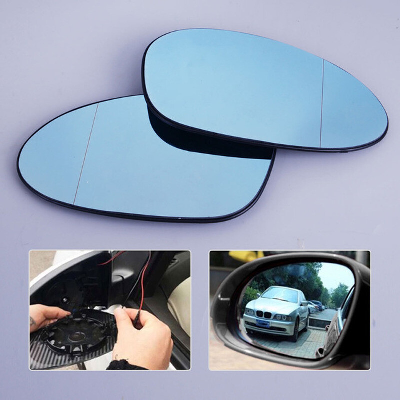 for BMW E90 E91 E92 E93 E81 E82 E87 E88 E46 Mirror Glass Heated Blue Pair