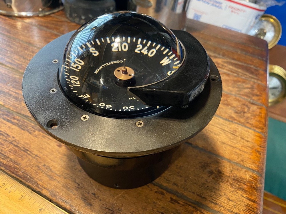 Lightly Used Danforth Constellation Dash Mount Compass 4" Card