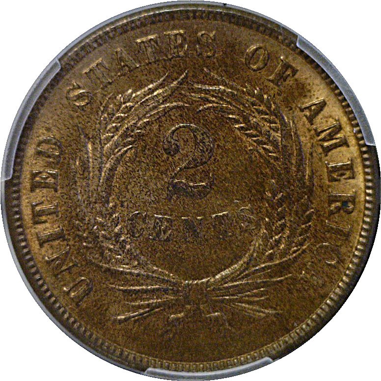 1871 2C Two Cent PCGS MS-65 BN