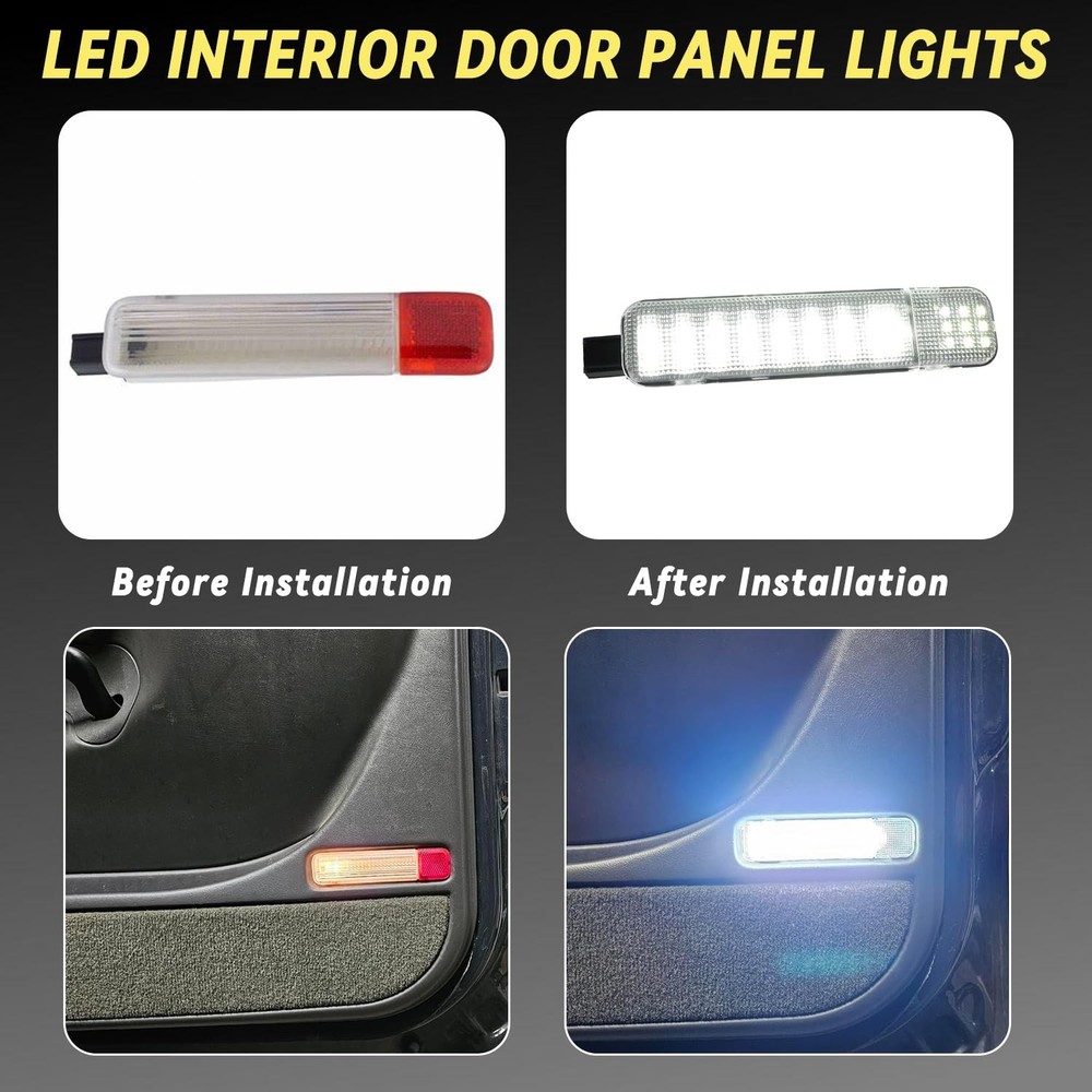 TXRXIZ 2PCS Interior Door Panel Courtesy Lights Compatible with 2pcs, White
