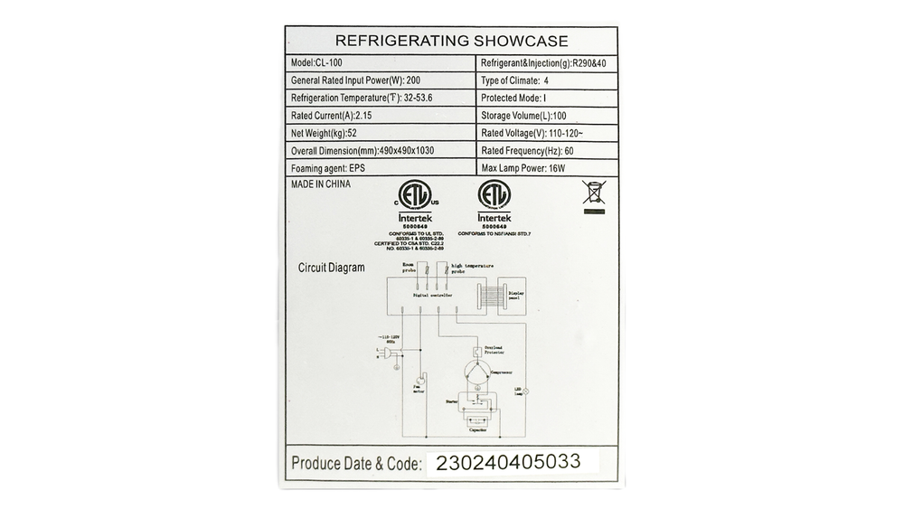 19" Countertop Refrigerated Bakery Display Case