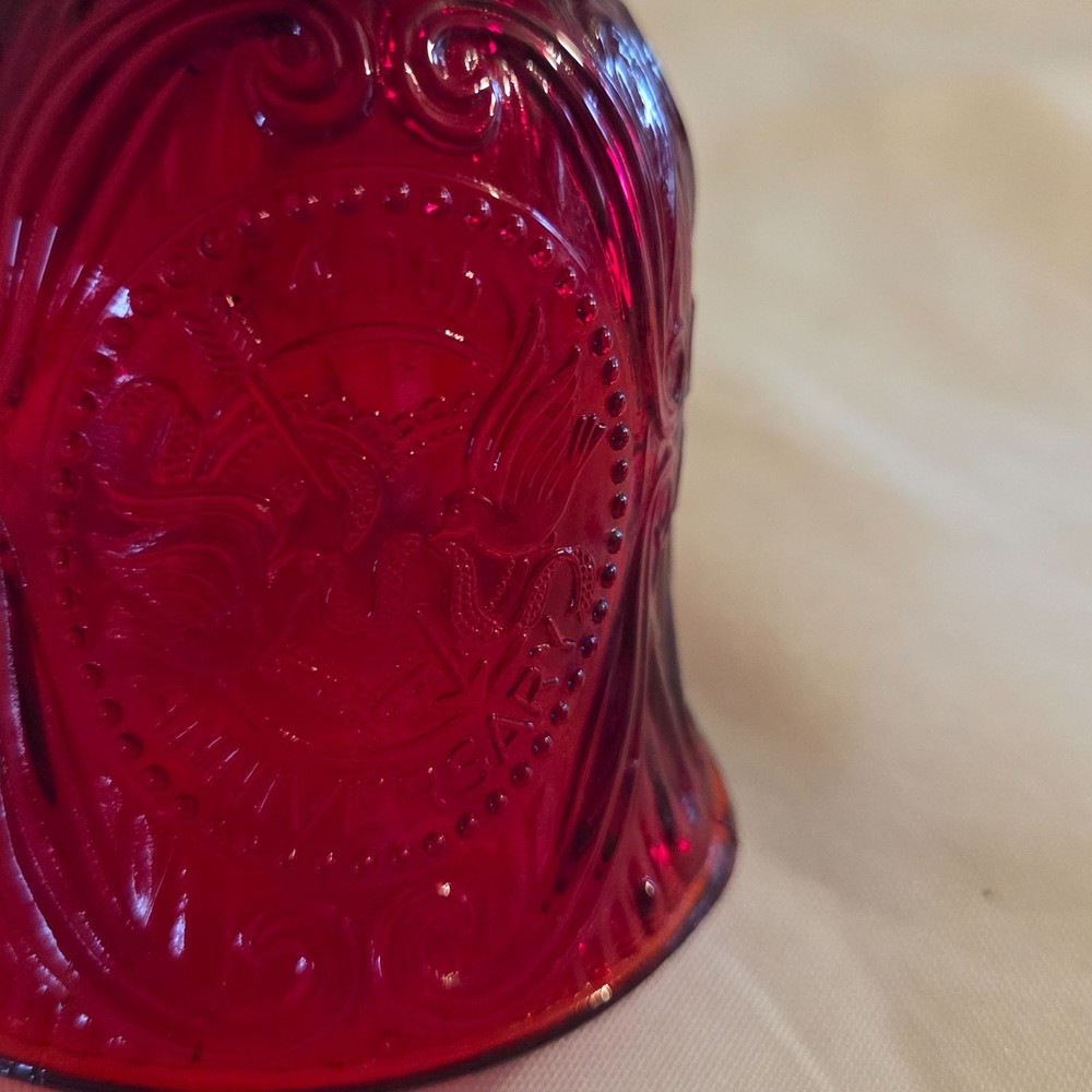 Vtg L.E. Smith Ruby Red 40th Anniversary Bell 6 1/4"