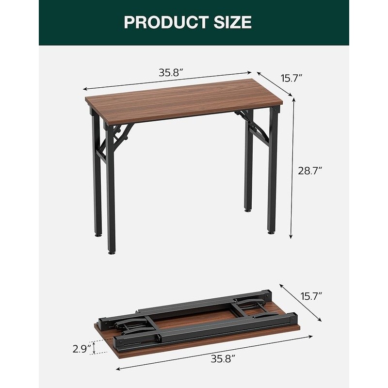 Folding Desk No Tools Assembly Compact Lightweight Workstation Home Office Study