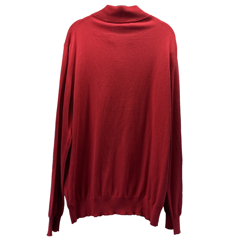 Vineyard Vines Mens 1/4 Zip Sweater Size Large Solid Red Cashmere Blend Pullover
