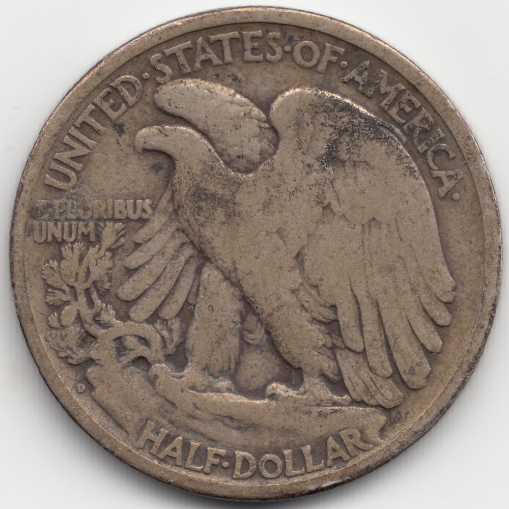 1919 D Walking Liberty Half Dollar, F