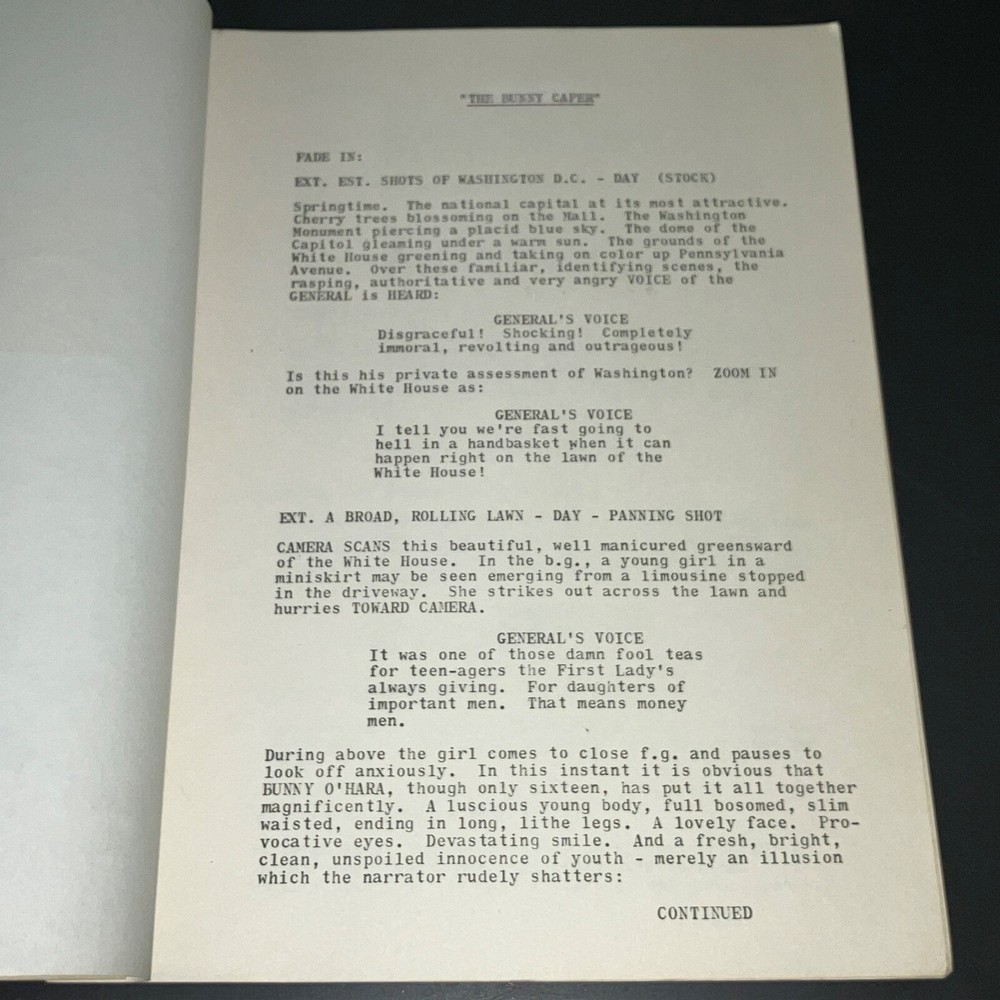 BUNNY CAPER (2/7/73) Jack Arnold Dir. / Early Title Draft + Hand-Typed Pgs +COA!
