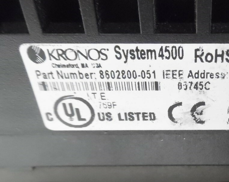 Kronos 4500 Time Clock 8602800-051