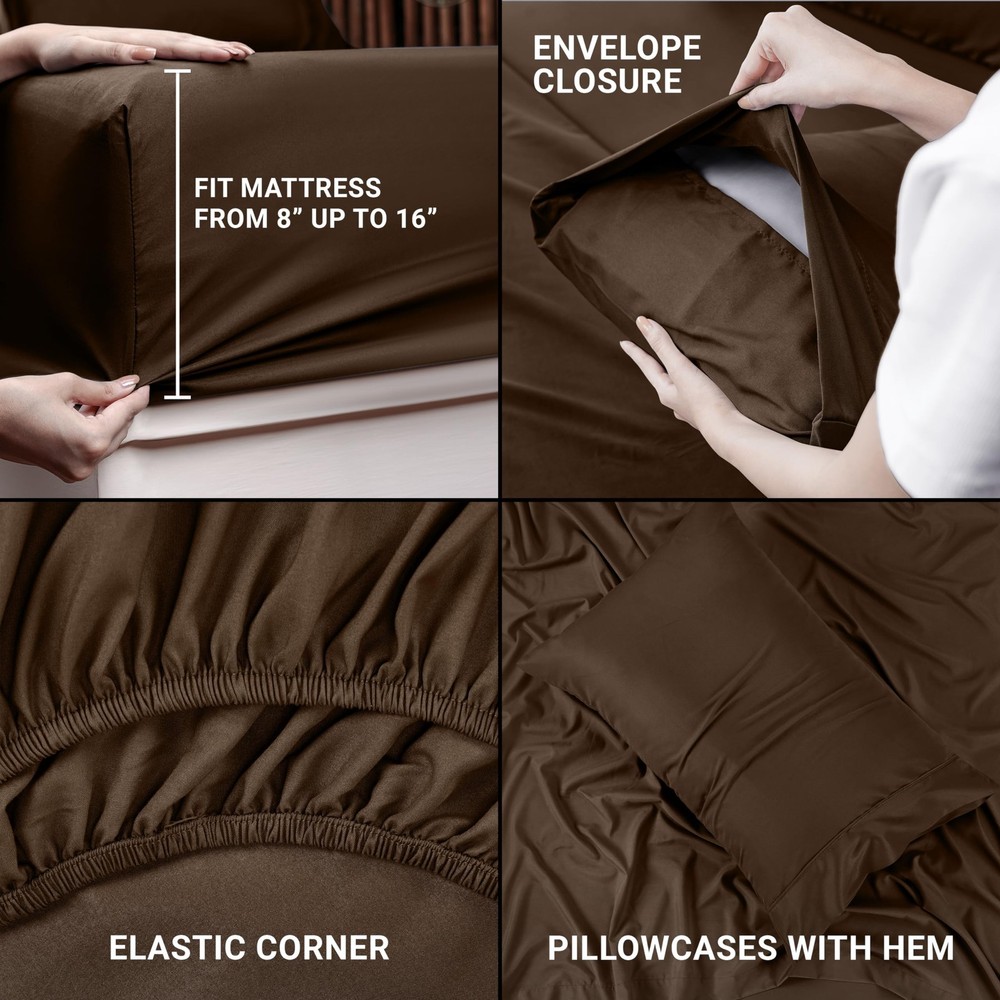 Utopia Bedding Twin Bed Sheets Set - 3 Piece Bedding - Brushed Microfiber - S...