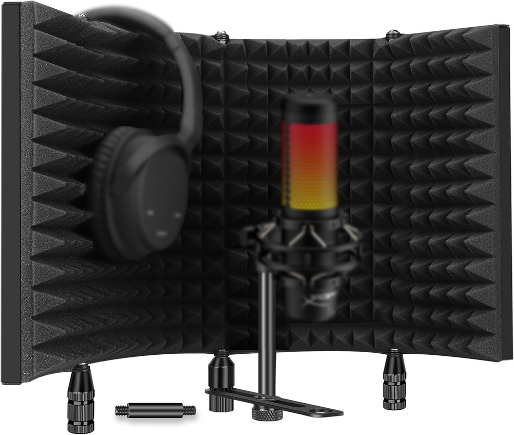 Studio Microphone Isolation Shield with Pop Filter - Enhanced Vocal Clarity