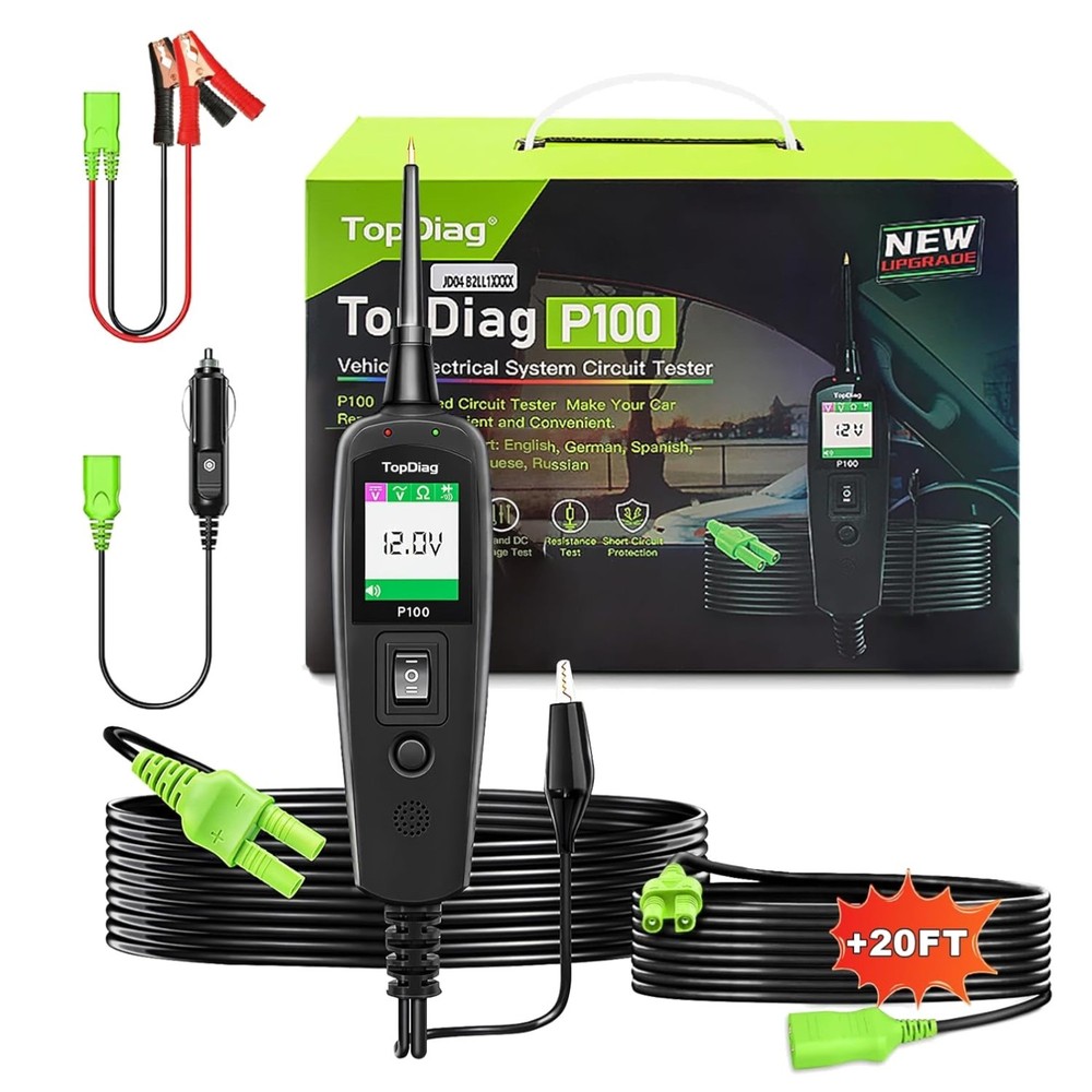 40FT Automotive Circuit Tester with Flashlight - Efficient Car Diagnostic Tool