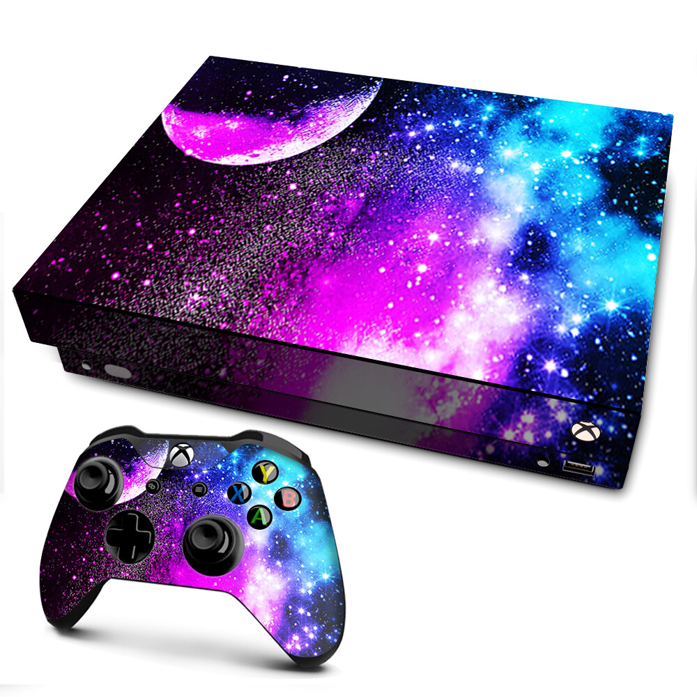 Xbox One X Console Skins Decal Wrap ONLY Galaxy Fluorescent
