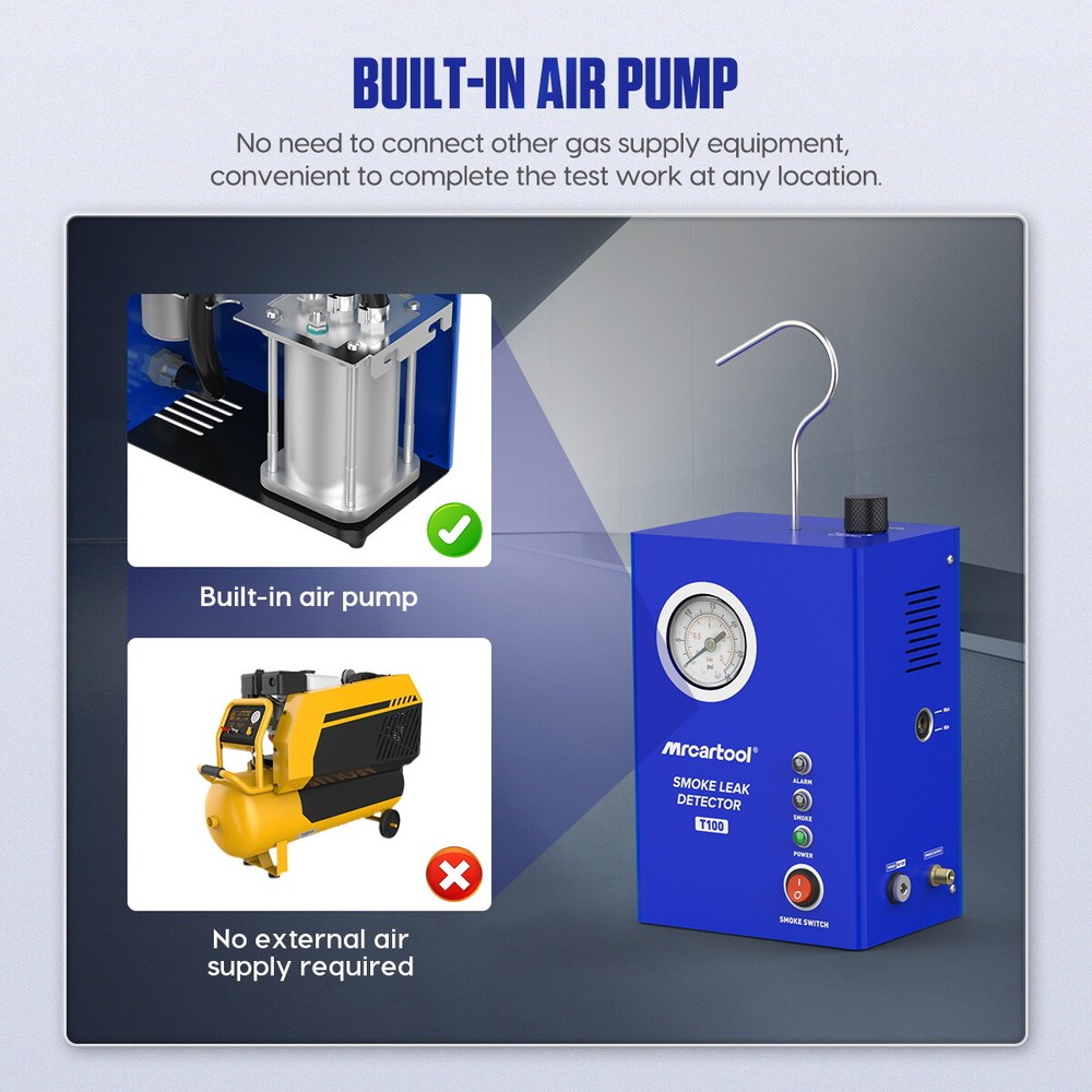 Automotive EVAP Smoke Machine Engine Pipe System Leak Vacuum Diagnostic Tester