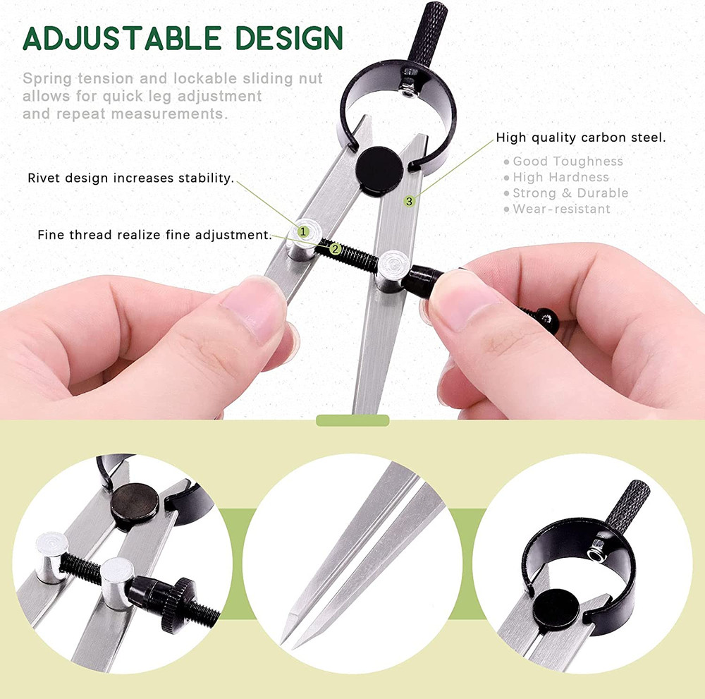 Keadic 3 Pcs Spring Wing Divider, 4'' 6'' 8'' Adjustable Lockable Steel Divider