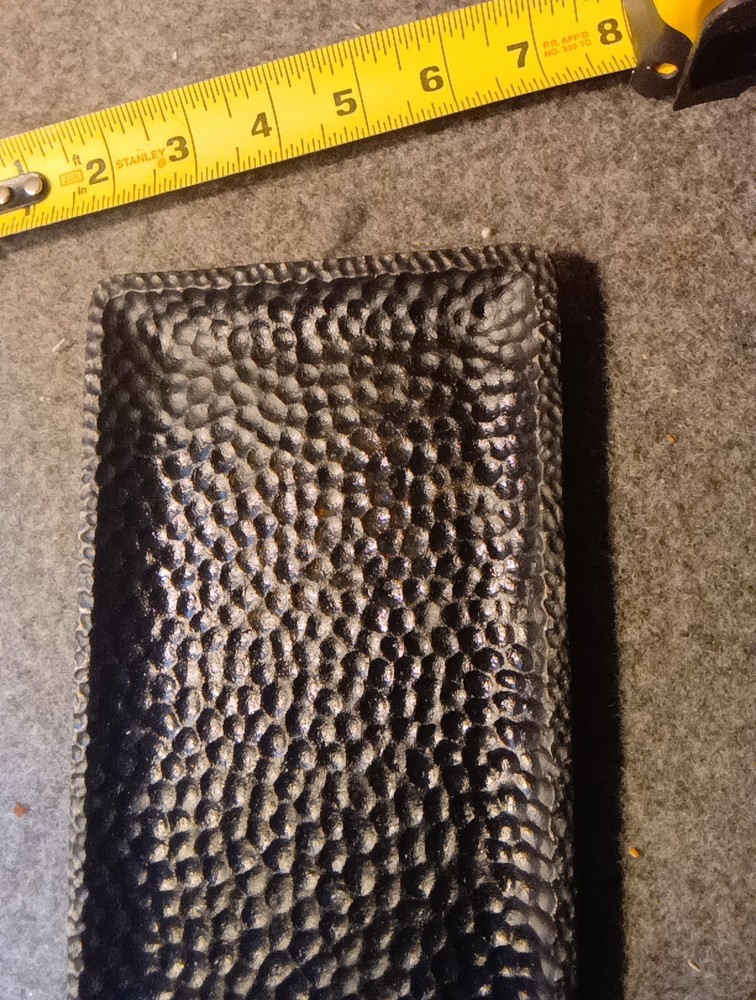 VERY RARE HAMMERED IRON COOKING BAKING SERVING TRAY 5X12" VTG Tiny Flecks Rust