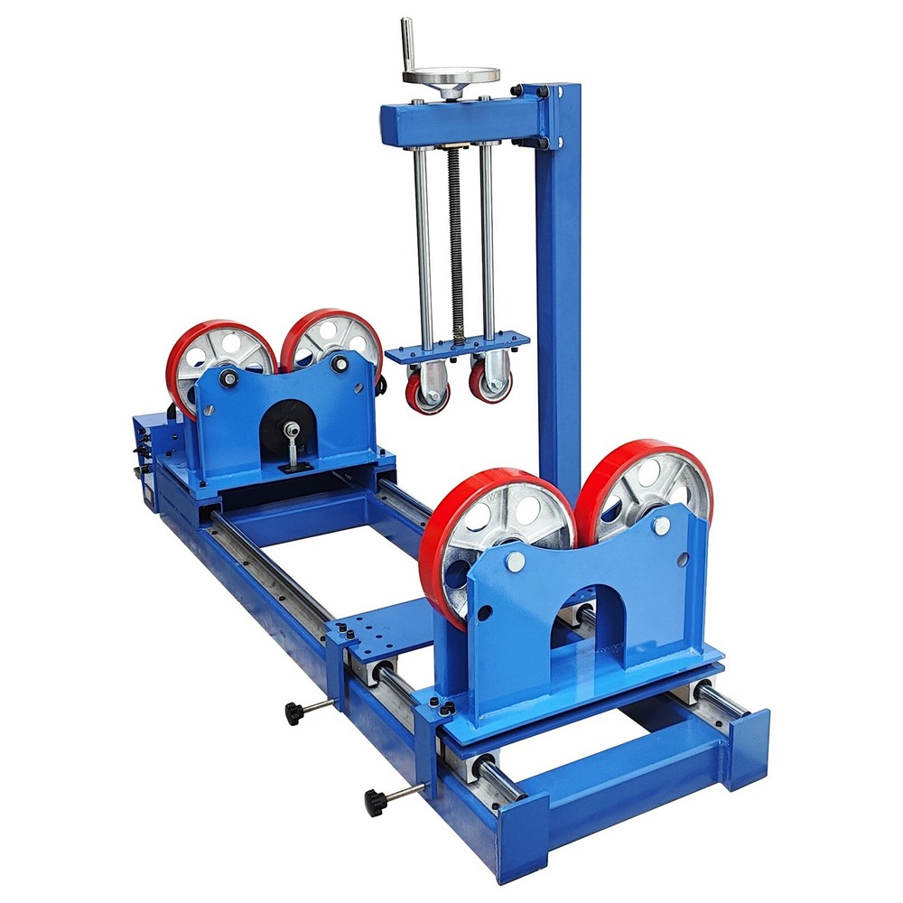 110V 1 Ton Welding Turning Roller Rack with Sliding Rail and Wheel Press Frame