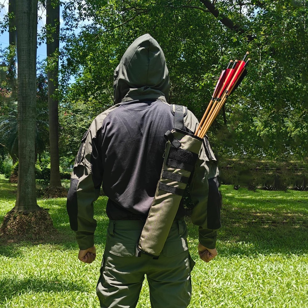 Lightweight Foldable Molle System Arrow Quiver for Target Shooting, Green