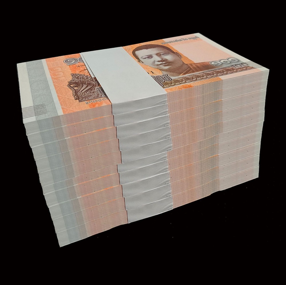 Cambodia 100 Riels x 1000 Pcs Bundle Brick, 2014 Unc