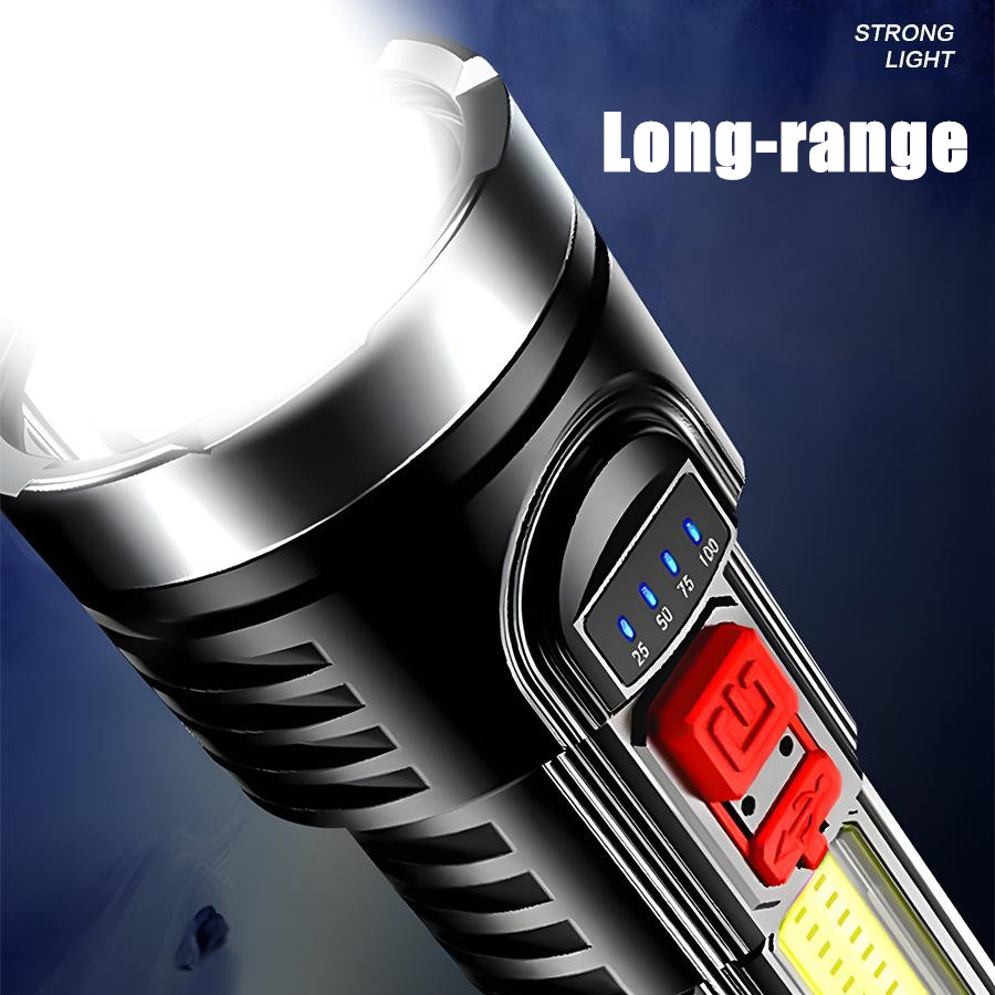 2pcs High Powered Super Bright Flashlight LED Rechargeable Police Security Torch