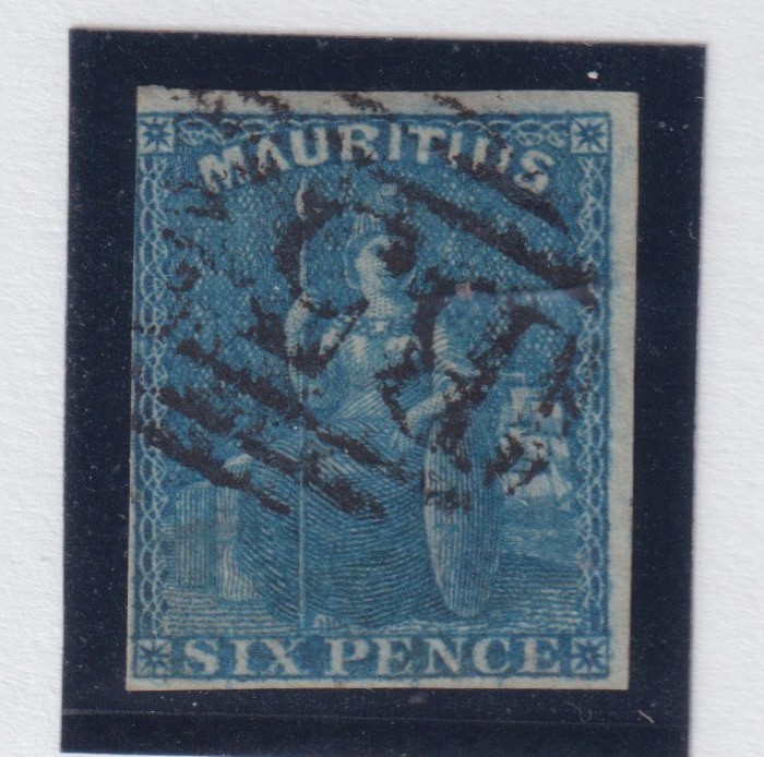MAURITIUS #18 large to touching margins USED