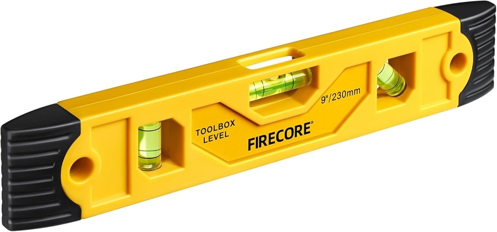 Lightweight 9 Inch Magnetic Level with 3 Bubble Vials for Construction Projects