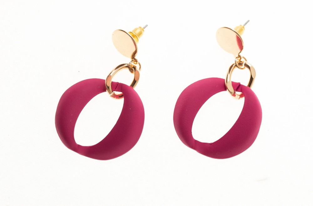 Post Earring With Colorful Geo Drop