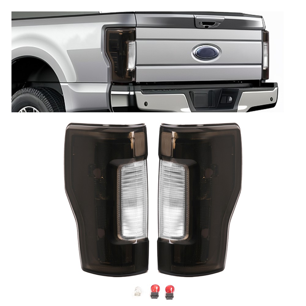 Pair Tail lights Brake Lamps For Ford F-250 F-350 Super Duty 2017-2019 Smoke