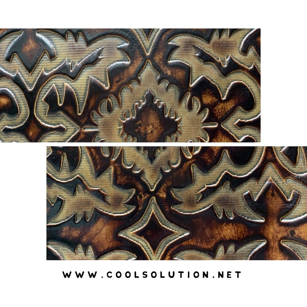 Embossed Leather Laredo Brown, Custom Cuts, Leather Sheets Emboss