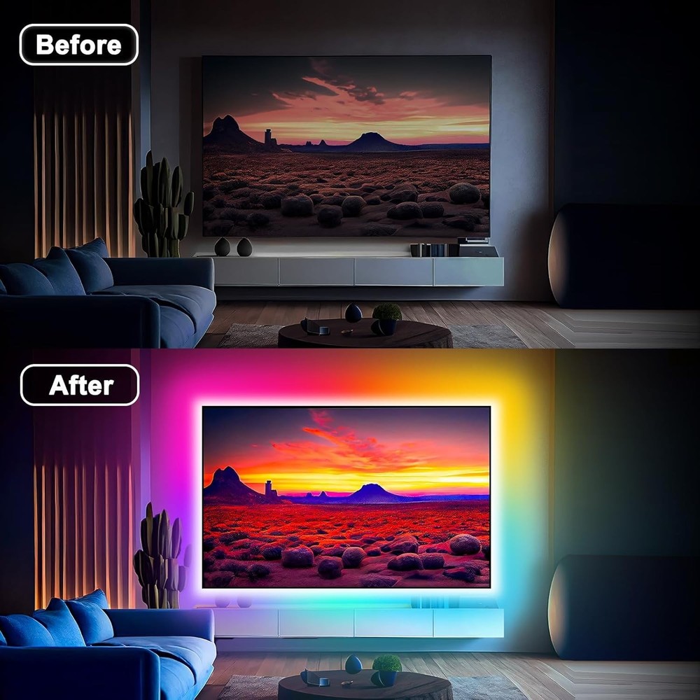 Dynamic 9.84ft LED Backlight for TVs - App Controlled Color Changing Experience