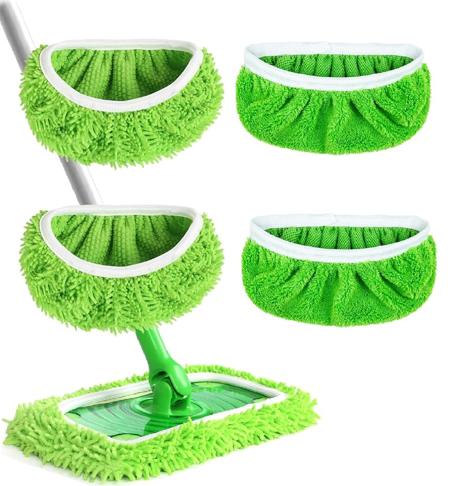 Mop Replacement Pads, Washable Microfiber, 4PCS, Green