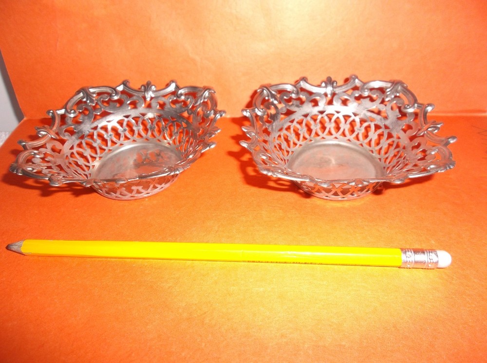 (2) W & C Silverplate Candy Dish?? 3 1/2" X 4" x 1 1/2" Deep