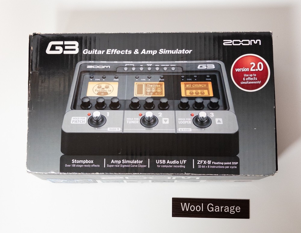 Zoom G3 Effects Processor Tested Working Used w/ adapter box