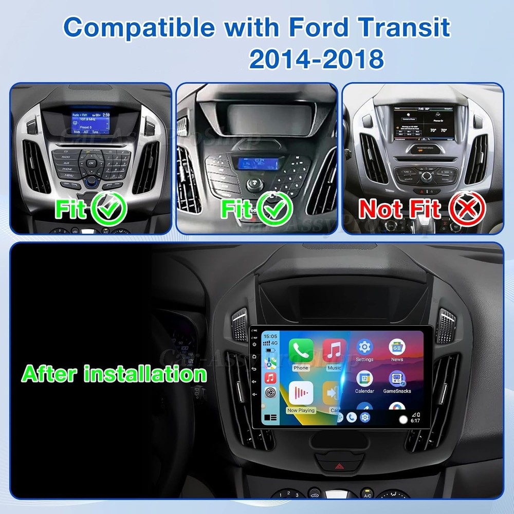 For Ford Transit 2014-2018 Car Stereo Android14 9inch 4+64G Carplay Android Auto