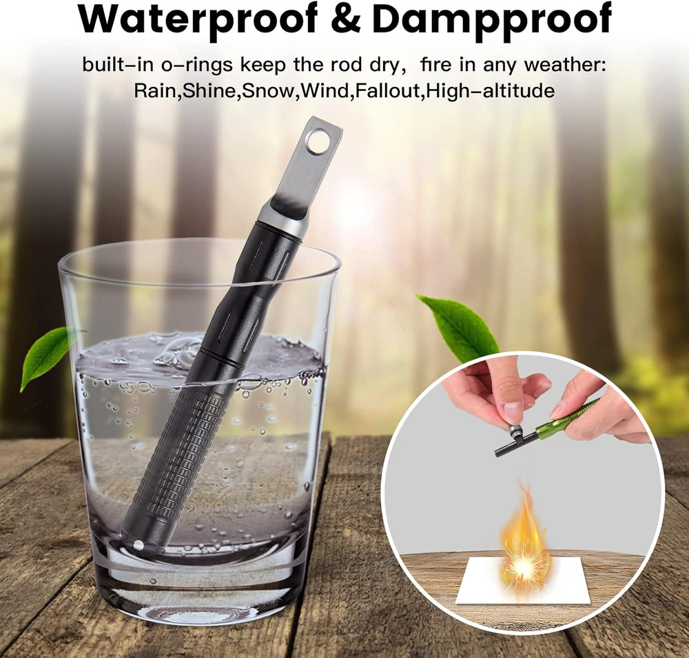 3PCS Ferro Rods - Compact Fire Starter Sticks with Scraper Striker Fire Steel St