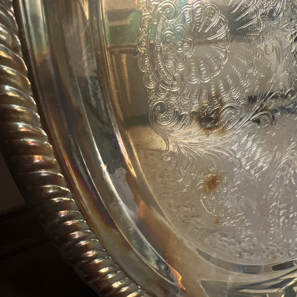 Wallace Silversmiths 15.5 in. Silver Plated Round Tray