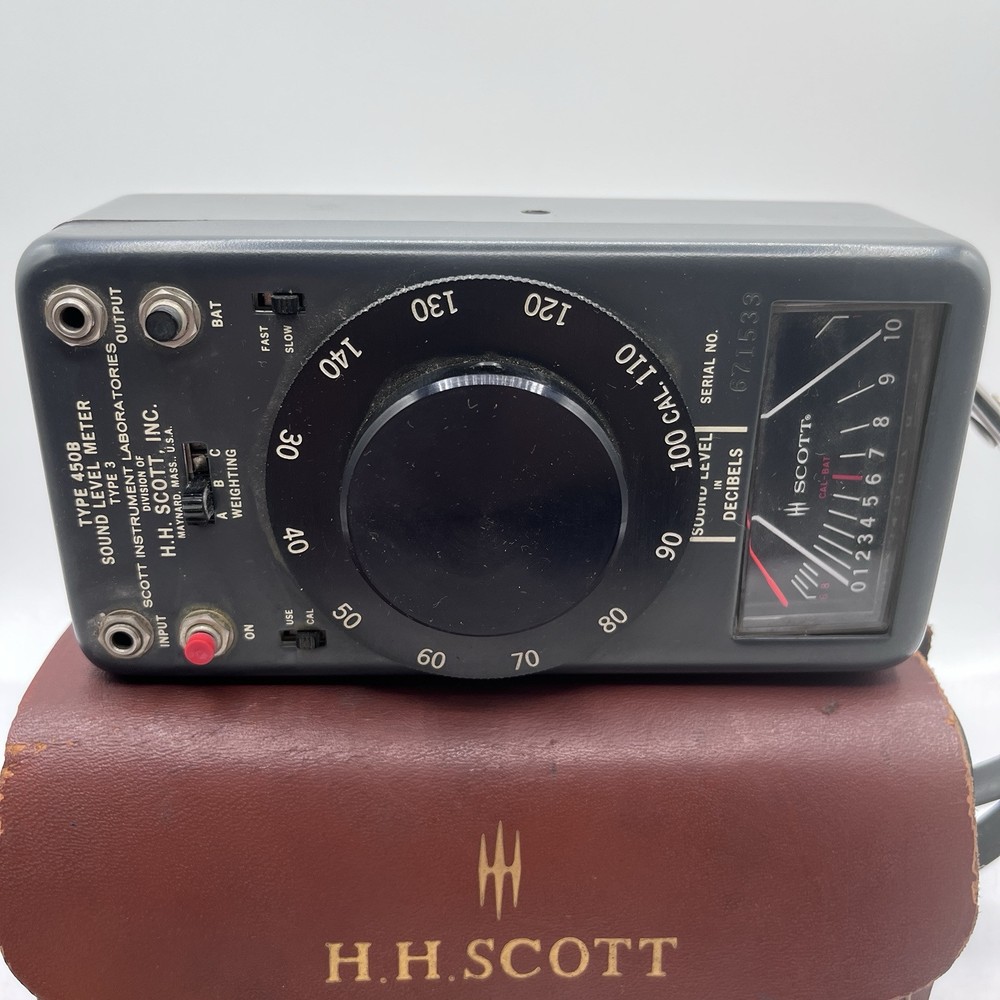 H H Scott type 450-B Sound Level meter with case & strap UNTESTED