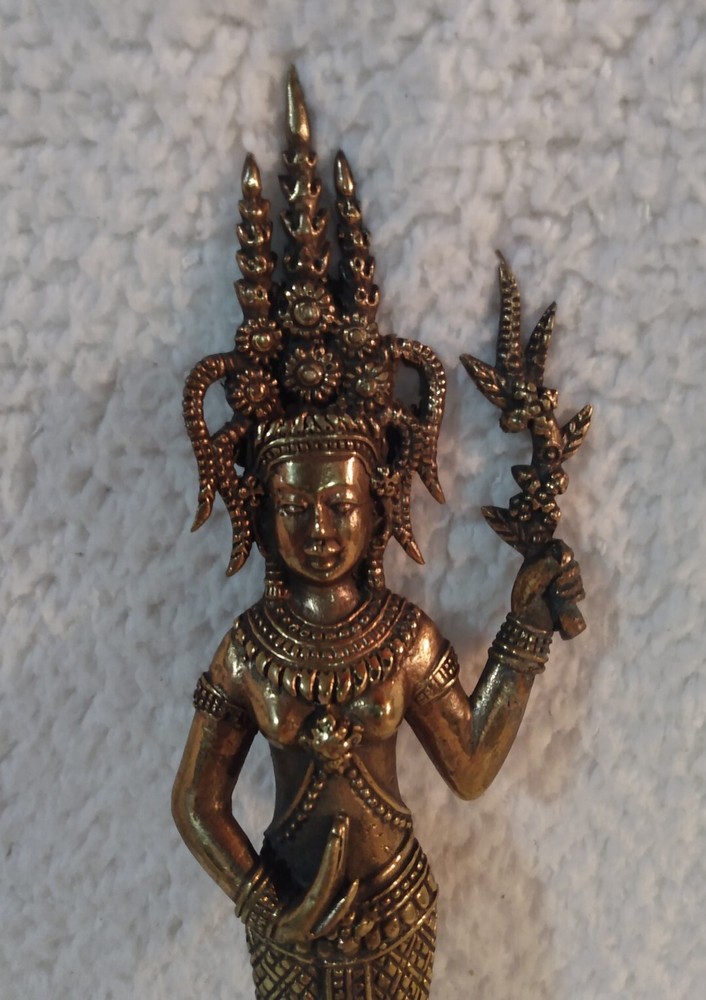 Vintage Brass Goddess Figure Overlay