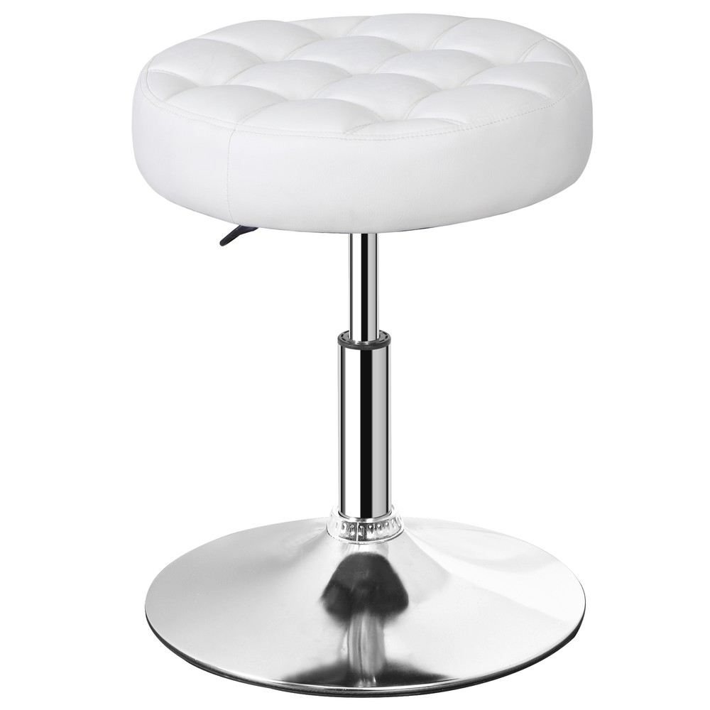 1/2/4 PC Vanity stool PU Leather Swivel Stool Adjustable Home Office Stool White