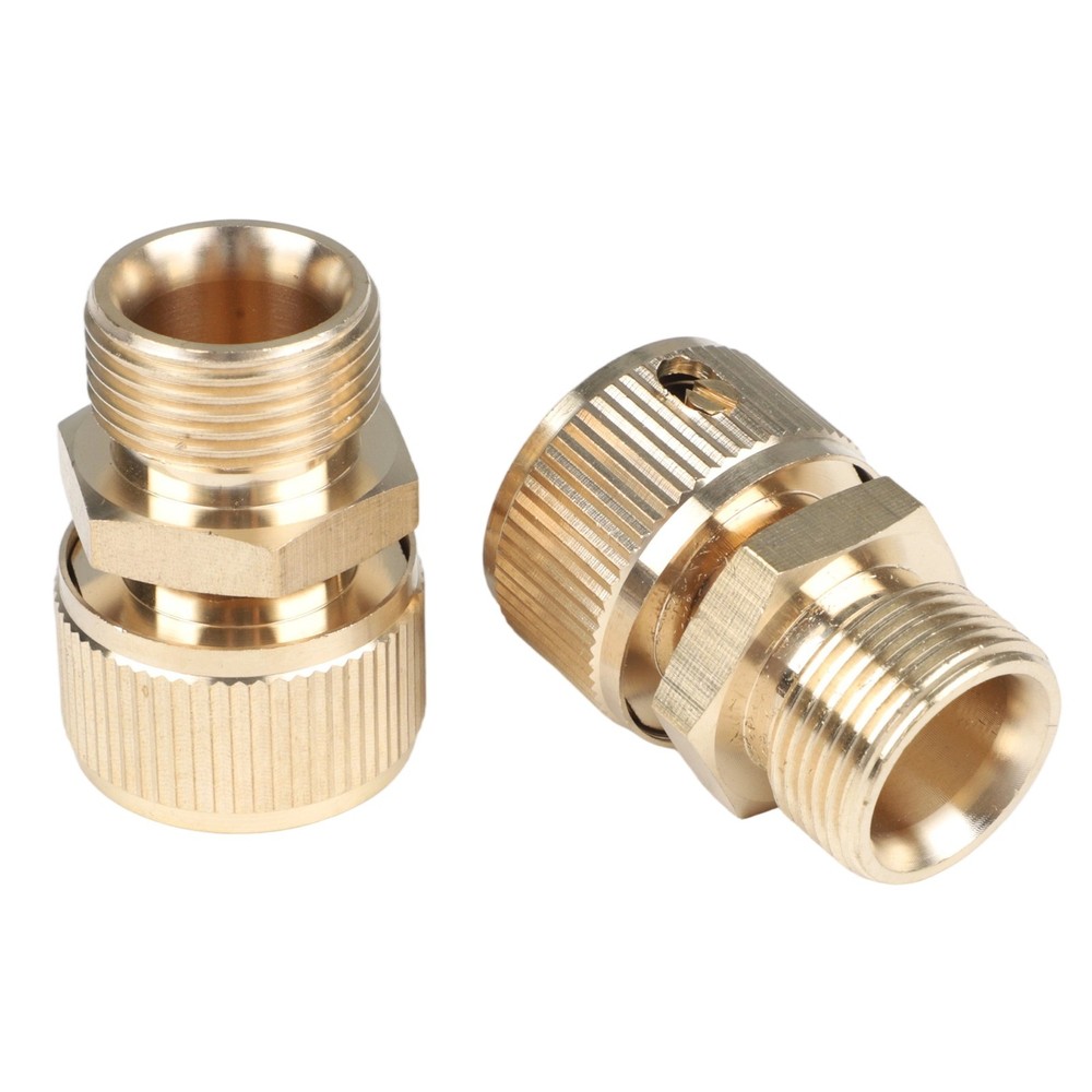 Brass Garden Hose Connector Set 2pcs with 22*1 5 External Thread for Easy Use