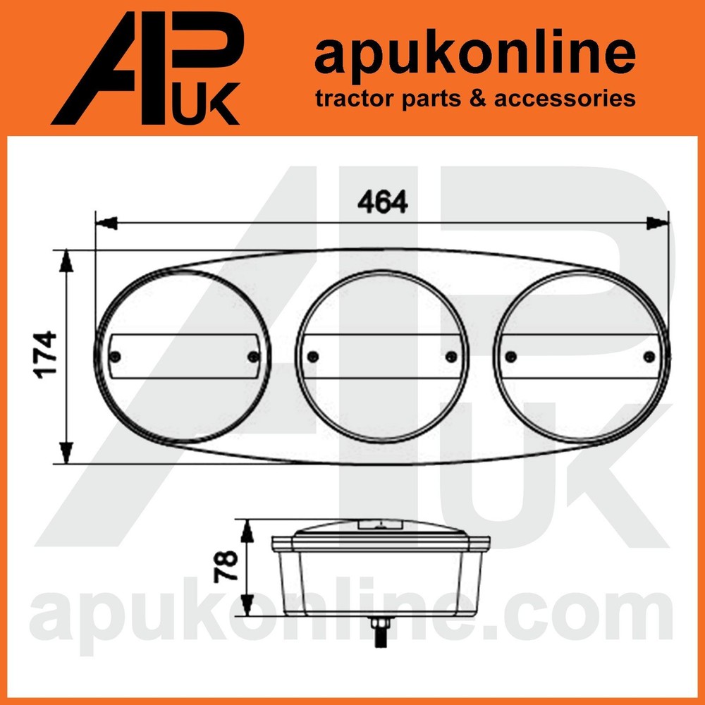 Universal 12V LED Trio Rear Side Brake Tail combination Light Lamp 4 function