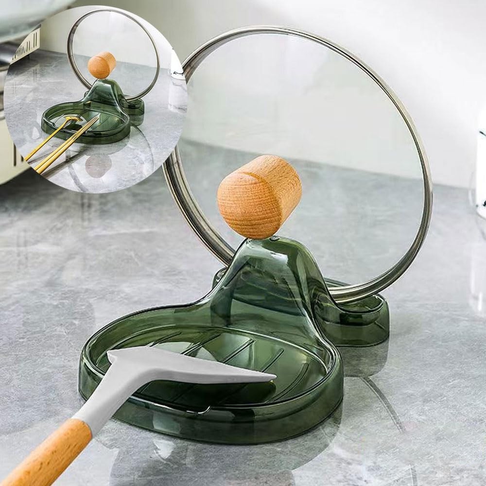 2 Pack Spoon Rest for Multiple Utensils & Lid Holder, Utensil Rest for Kitche...