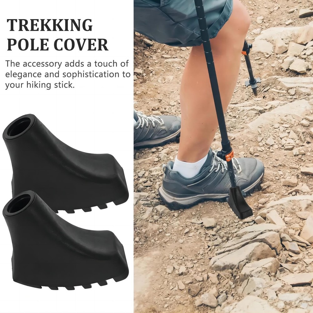 4pcs Rubber Trekking Pole Tips Boot - Walking Stick Tips Accessories, Rubber ...
