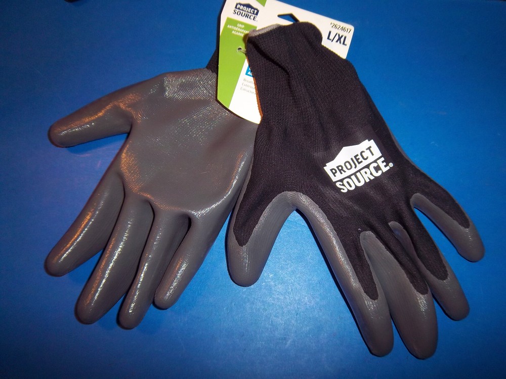 NEW Project Source Nitrile coated gloves L/XL 1 PAIR