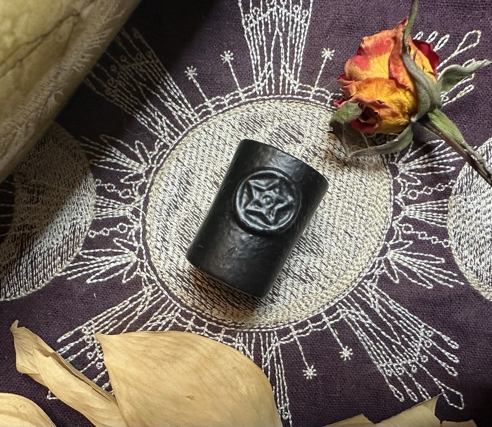 Pentacle Cast Iron Chime Candle Holder, Pagan, Witchcraft, Occult, Altar Tools