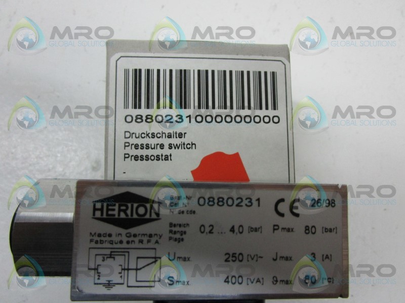 HERION 0880231000000000 PRESSURE SWITCH NSMP