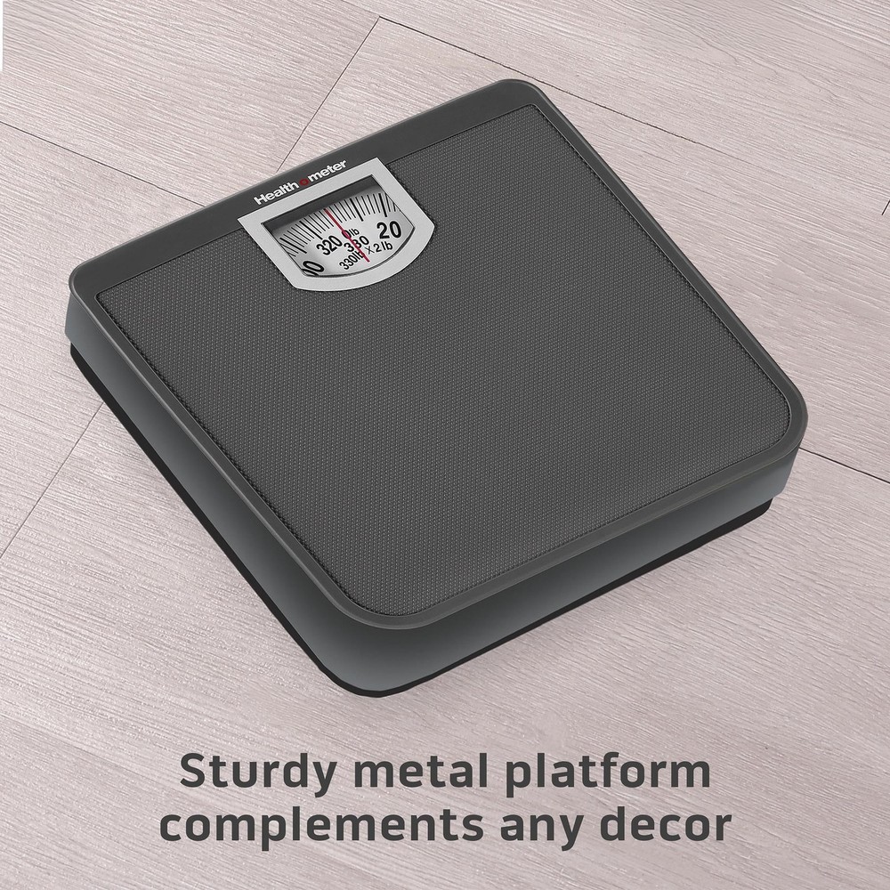 Compact Dial Bathroom Scale, 330 lb. Capacity, Sturdy Metal Platform