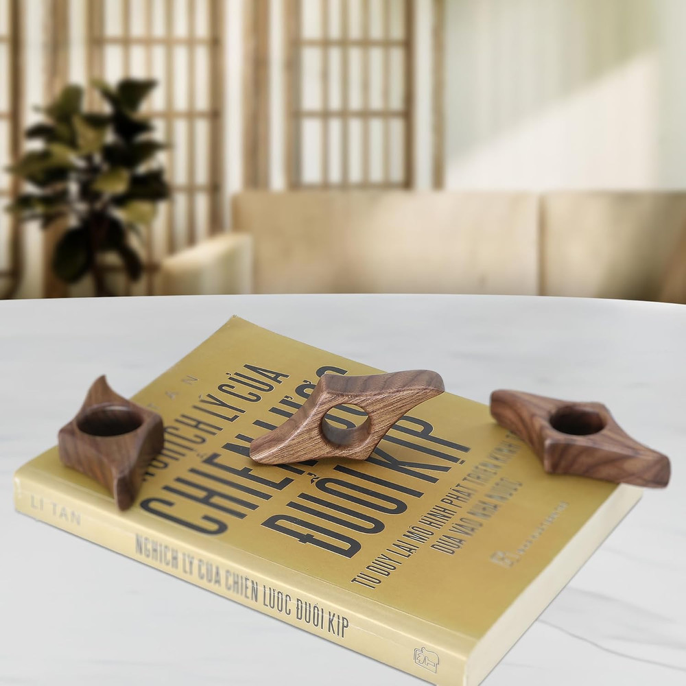 Walnut Book Page Holder - Smooth Finish Wood Reading Accessory Ideal Reader Gift