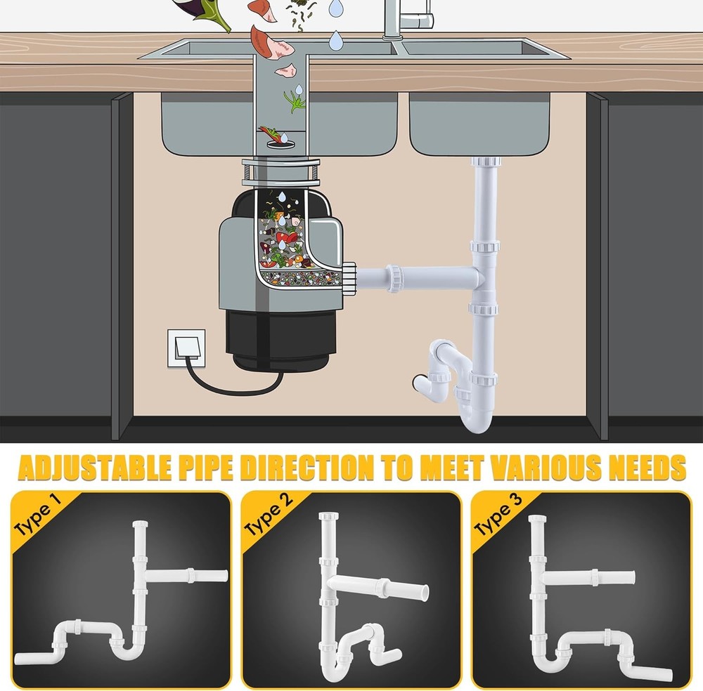 27 Pcs Garbage Disposal Installation Kit Complete Kitchen SinkDrainPipe