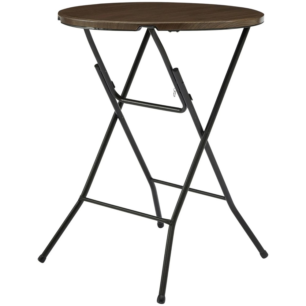 Mainstays 31"" Round High-Top Folding Table, Walnut