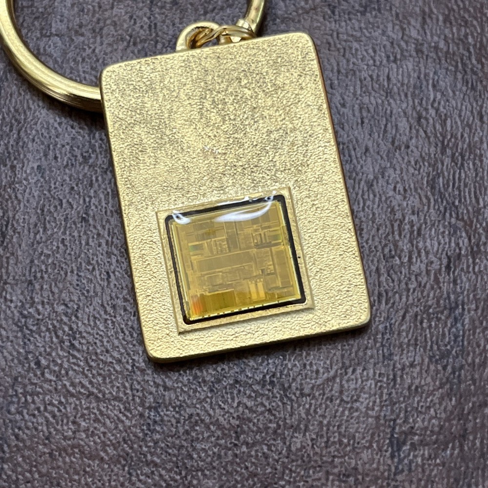 Vintage Intel Inside Pentium Processor Keychain With Actual CPU Chip 1993
